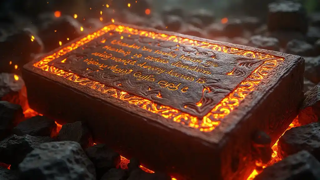 a wooden tablet with mysterious writings
